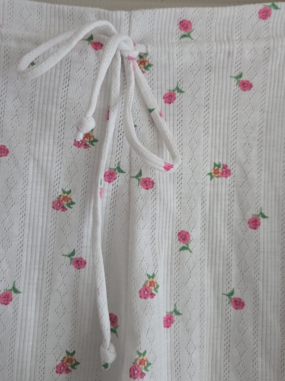 For Love And Lemons Blossom Pointelle Matching Set Pajama Top & Shorts White XS - Picture 15 of 16